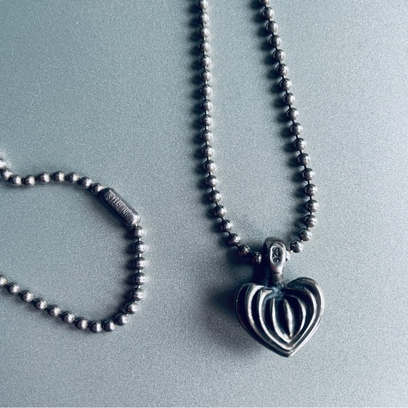 Lagos Caviar Vintage Puffy Ribbed Heart Sterling Silver Pendant Chain Ne… - Picture 6 of 8